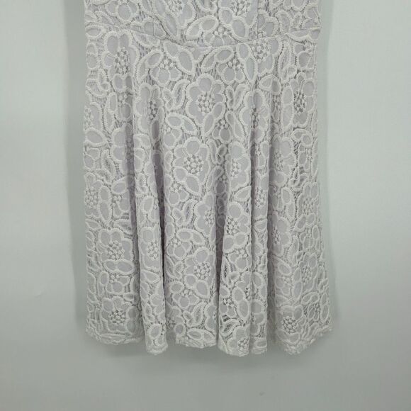JODI KRISTOPHER White Floral Lace Sleeveless Fit & Flare Mini Dress Size 3 - Picture 5 of 8